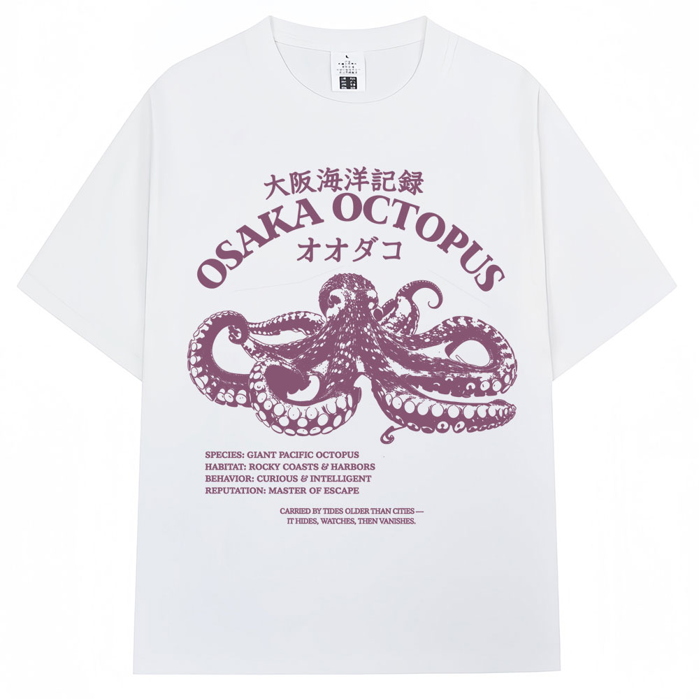 Japanese Women Lifestyle - Japanischer Stil Osaka Oktopus T-Shirt für